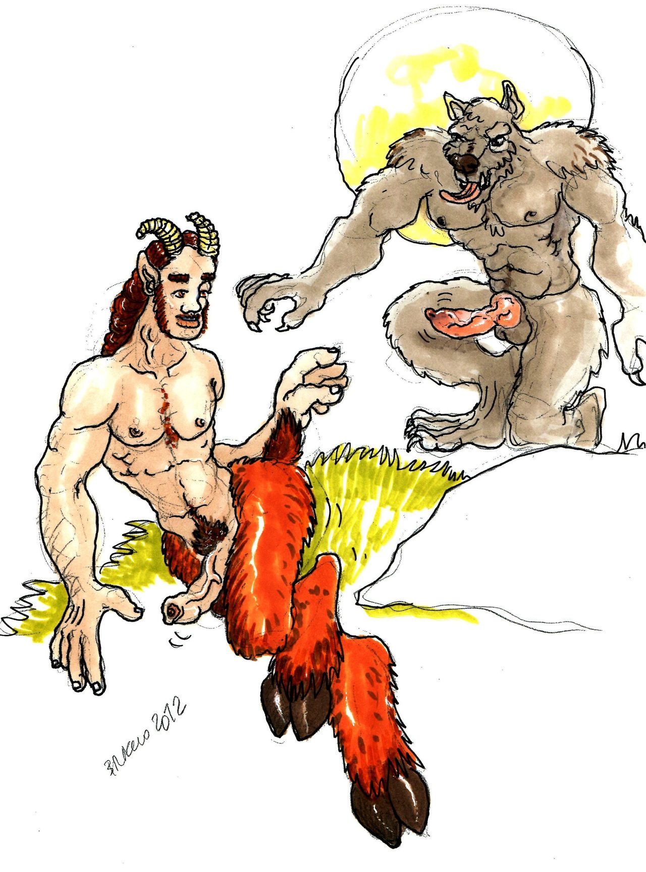 werewolf with man and woman 